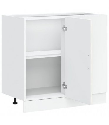 vidaXL Kitchen Base Cabinet Porto White Engineered Wood — Size: 86 x 46 x 81.5 cm, Model: 1x corner bottom cabinet (1 door)