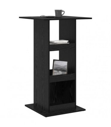 vidaXL Bar Table with Shelf Black Oak 60 x 60 x 100 cm Engineered Wood