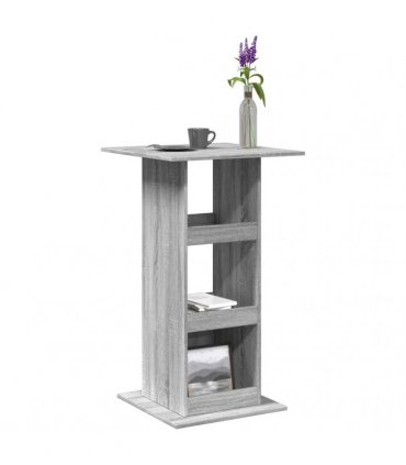 vidaXL Bar Table with Storage Grey Sonoma 60x60x102 cm Engineered Wood