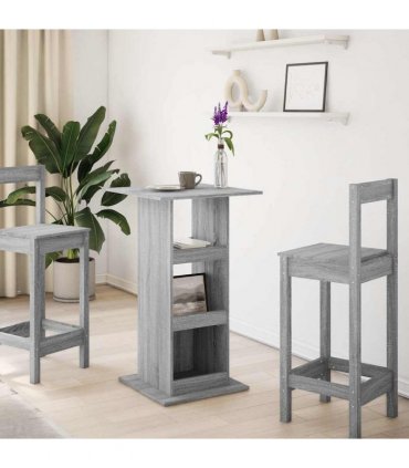 vidaXL Bar Table with Storage Grey Sonoma 60x60x102 cm Engineered Wood