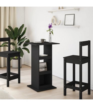 vidaXL Bar Table with Storage Black 60x60x102 cm Engineered Wood