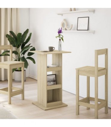 vidaXL Bar Table with Storage Sonoma Oak 60x60x102 cm Engineered Wood