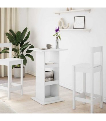 vidaXL Bar Table with Storage White 60x60x102 cm Engineered Wood
