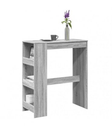 vidaXL Bar Table with Racks Grey Sonoma 90x40x103.5 cm Engineered Wood