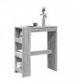vidaXL Bar Table with Racks Grey Sonoma 90x40x103.5 cm Engineered Wood