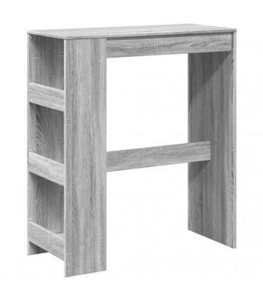vidaXL Bar Table with Racks Grey Sonoma 90x40x103.5 cm Engineered Wood