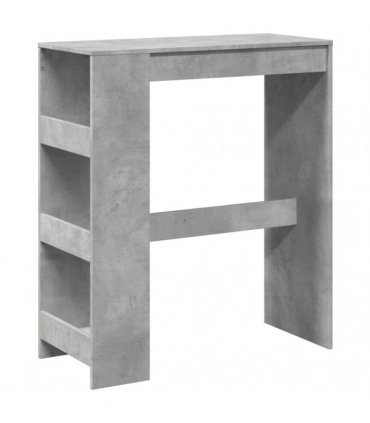 vidaXL Bar Table with Racks Concrete Grey 90x40x103.5 cm Engineered Wood