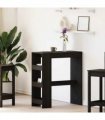 vidaXL Bar Table with Racks Black Oak 90x40x103.5 cm Engineered Wood