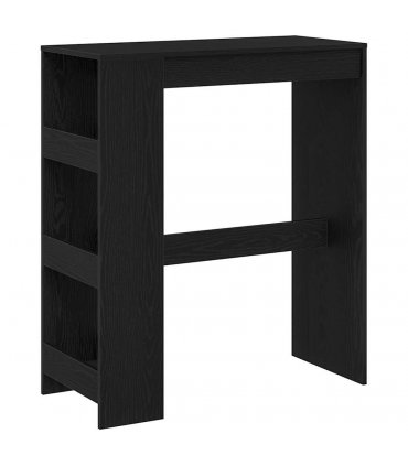 vidaXL Bar Table with Racks Black Oak 90x40x103.5 cm Engineered Wood