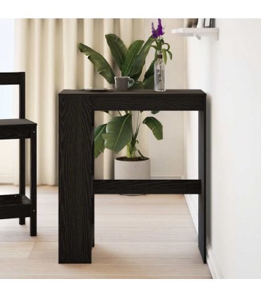 vidaXL Bar Table with Racks Black Oak 90x40x103.5 cm Engineered Wood