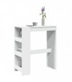 vidaXL Bar Table with Racks White 90x40x103.5 cm Engineered Wood
