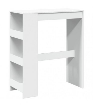 vidaXL Bar Table with Racks White 90x40x103.5 cm Engineered Wood