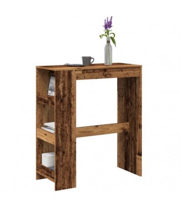 vidaXL Bar Table with Racks Old Wood 90x40x103.5 cm Engineered Wood