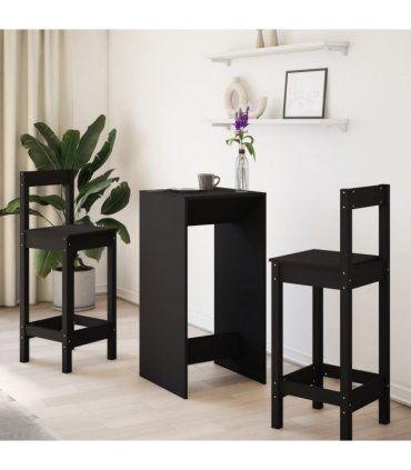 vidaXL Bar Table Black 51x50x103.5 cm Engineered Wood
