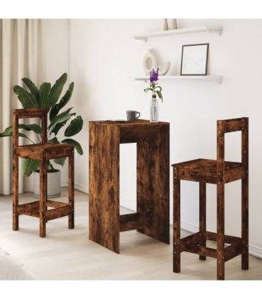 vidaXL Bar Table Smoked Oak 51x50x103.5 cm Engineered Wood — V0672054891