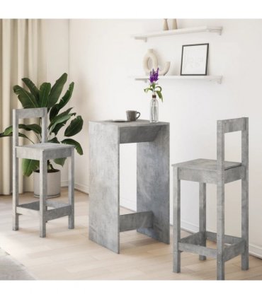 vidaXL Bar Table Concrete Grey 51x50x103.5 cm Engineered Wood — V0672054892