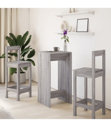 vidaXL Bar Table Grey Sonoma 51x50x103.5 cm Engineered Wood — V0672054894