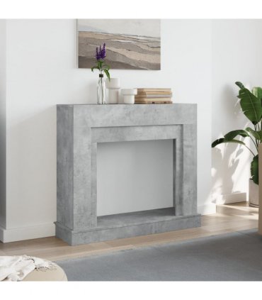 vidaXL Fireplace Surround Concrete Grey 100x30x87.5 cm Engineered Wood