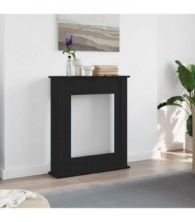 vidaXL Fireplace Surround Black Oak 75x20x87.5 cm Engineered Wood