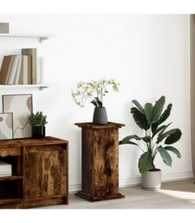 vidaXL Display Stand with Storage Smoked Oak 31x30x60 cm Engineered Wood — Size: 31 x 30 x 60 cm