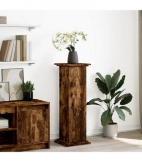 vidaXL Display Stand with Storage Smoked Oak 31x30x90 cm Engineered Wood — Size: 31 x 30 x 90 cm