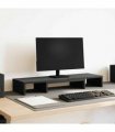 vidaXL Monitor Stand Riser Adjustable Black Oak 80x24x10.5 cm — Size: 80 x 24 x 10.5 cm