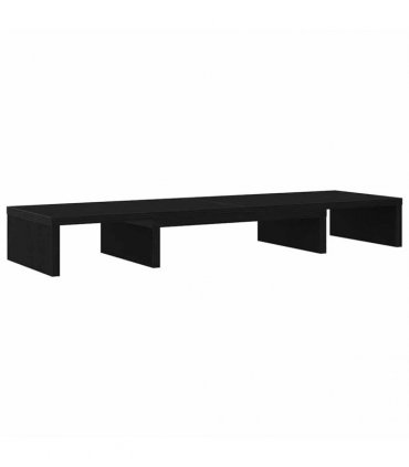 vidaXL Monitor Stand Riser Adjustable Black Oak 80x24x10.5 cm — Size: 80 x 24 x 10.5 cm
