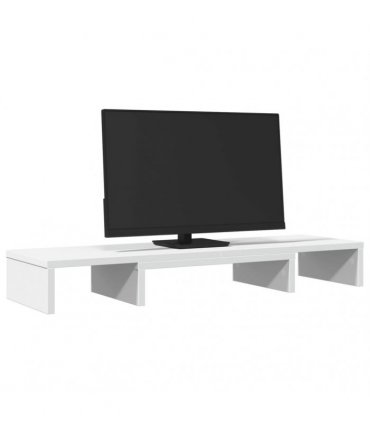 vidaXL Monitor Stand Riser Adjustable White 80x24x10.5 cm Engineered Wood — Size: 80 x 24 x 10.5 cm