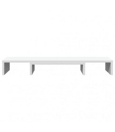 vidaXL Monitor Stand Riser Adjustable White 80x24x10.5 cm Engineered Wood — Size: 80 x 24 x 10.5 cm
