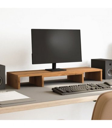 vidaXL Monitor Stand Riser Adjustable Artisan Oak 80x24x10.5 cm Engineered Wood — Size: 80 x 24 x 10.5 cm