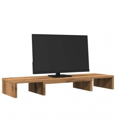 vidaXL Monitor Stand Riser Adjustable Artisan Oak 80x24x10.5 cm Engineered Wood — Size: 80 x 24 x 10.5 cm