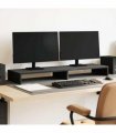 vidaXL Monitor Stand Black Oak 100x27x10 cm Engineered Wood