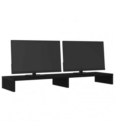 vidaXL Monitor Stand Black Oak 100x27x10 cm Engineered Wood