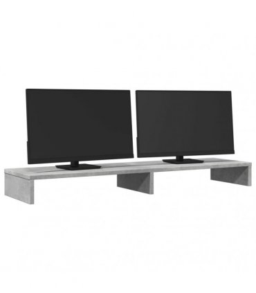 vidaXL Monitor Stand Concrete Grey 100x27x10 cm Engineered Wood