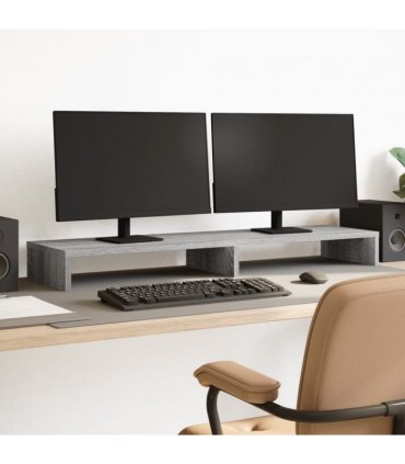vidaXL Monitor Stand Grey Sonoma 100x27x10 cm Engineered Wood