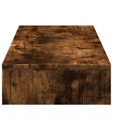vidaXL Monitor Stand Smoked Oak 100x27x10 cm Engineered Wood
