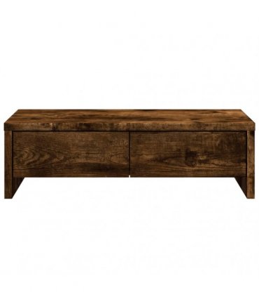 vidaXL Monitor Stand with Drawers Smoked Oak 50x27x15 cm Engineered Wood — Size: 50 x 27 x 15 cm