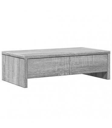 vidaXL Monitor Stand with Drawers Grey Sonoma 50x27x15 cm Engineered Wood — Size: 50 x 27 x 15 cm