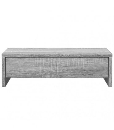 vidaXL Monitor Stand with Drawers Grey Sonoma 50x27x15 cm Engineered Wood — Size: 50 x 27 x 15 cm