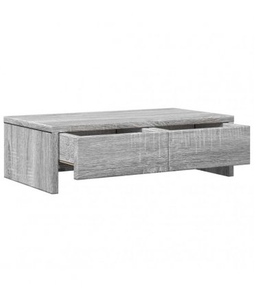 vidaXL Monitor Stand with Drawers Grey Sonoma 50x27x15 cm Engineered Wood — Size: 50 x 27 x 15 cm