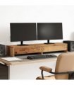 vidaXL Monitor Stand with Drawers Old Wood 100x27x15 cm Engineered Wood — Size: 100 x 27 x 15 cm