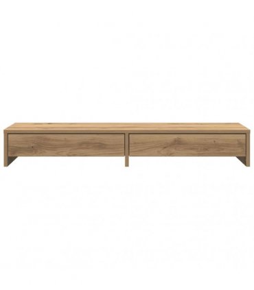 vidaXL Monitor Stand with Drawers Artisian Oak 100x27x15 cm Engineered Wood — Size: 100 x 27 x 15 cm