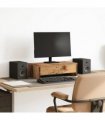 vidaXL Monitor Stand with Drawers Old Wood 50x27x15 cm Engineered Wood — Size: 50 x 27 x 15 cm