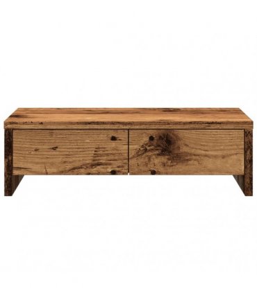 vidaXL Monitor Stand with Drawers Old Wood 50x27x15 cm Engineered Wood — Size: 50 x 27 x 15 cm