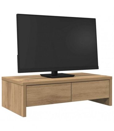 vidaXL Monitor Stand with Drawers Artisian Oak 50x27x15 cm Engineered Wood — Size: 50 x 27 x 15 cm