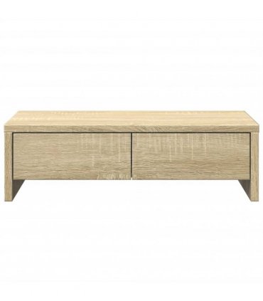 vidaXL Monitor Stand with Drawers Sonoma Oak 50x27x15 cm Engineered Wood — Size: 50 x 27 x 15 cm