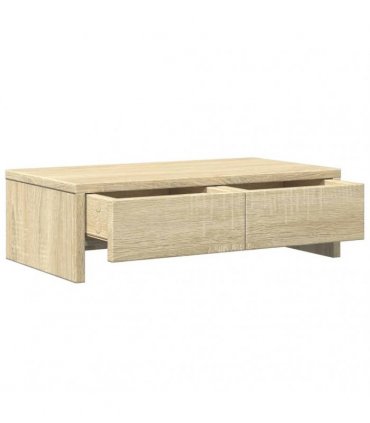 vidaXL Monitor Stand with Drawers Sonoma Oak 50x27x15 cm Engineered Wood — Size: 50 x 27 x 15 cm