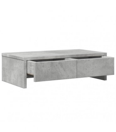vidaXL Monitor Stand with Drawers Concrete Grey 50x27x15 cm Engineered Wood — Size: 50 x 27 x 15 cm