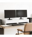 vidaXL Monitor Stand with Drawers White 100x27x15 cm Engineered Wood — Size: 100 x 27 x 15 cm