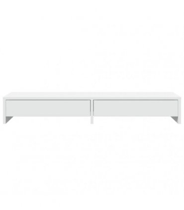 vidaXL Monitor Stand with Drawers White 100x27x15 cm Engineered Wood — Size: 100 x 27 x 15 cm